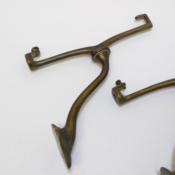 Art Brass Co. San-O-La Brass Bathroom Shelf Support Antique Wall Mount Brackets - Picture 7 of 9